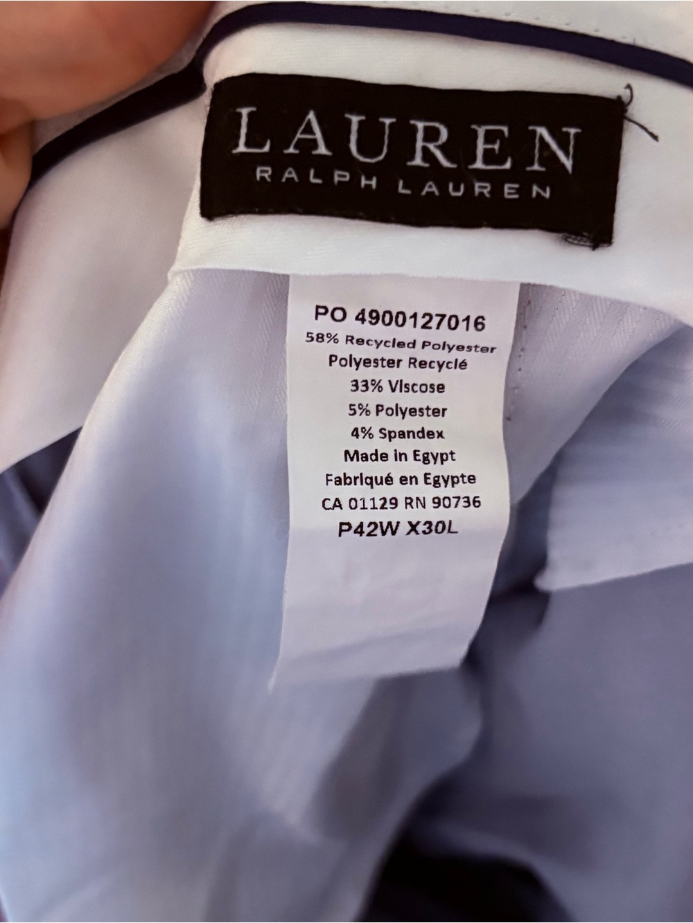 Lauren Ralph Lauren Light Blue / Grey Dress Pants 42x30
